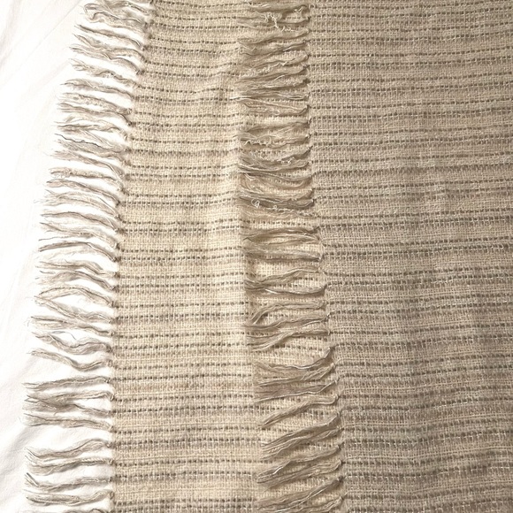 Nantucket Looms Windswept Ivory Handwoven Multi-Fiber Throw Blanket UNUSED NWT - Picture 11 of 13